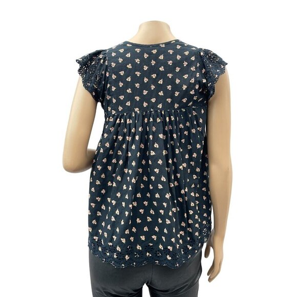Ulla Johnson Floral Women Top Embroidered Lace Cap Sleeves & Keyhole Neck 0/XS‎ - Picture 2 of 10